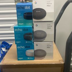 Echo Dot and Google Home Mini