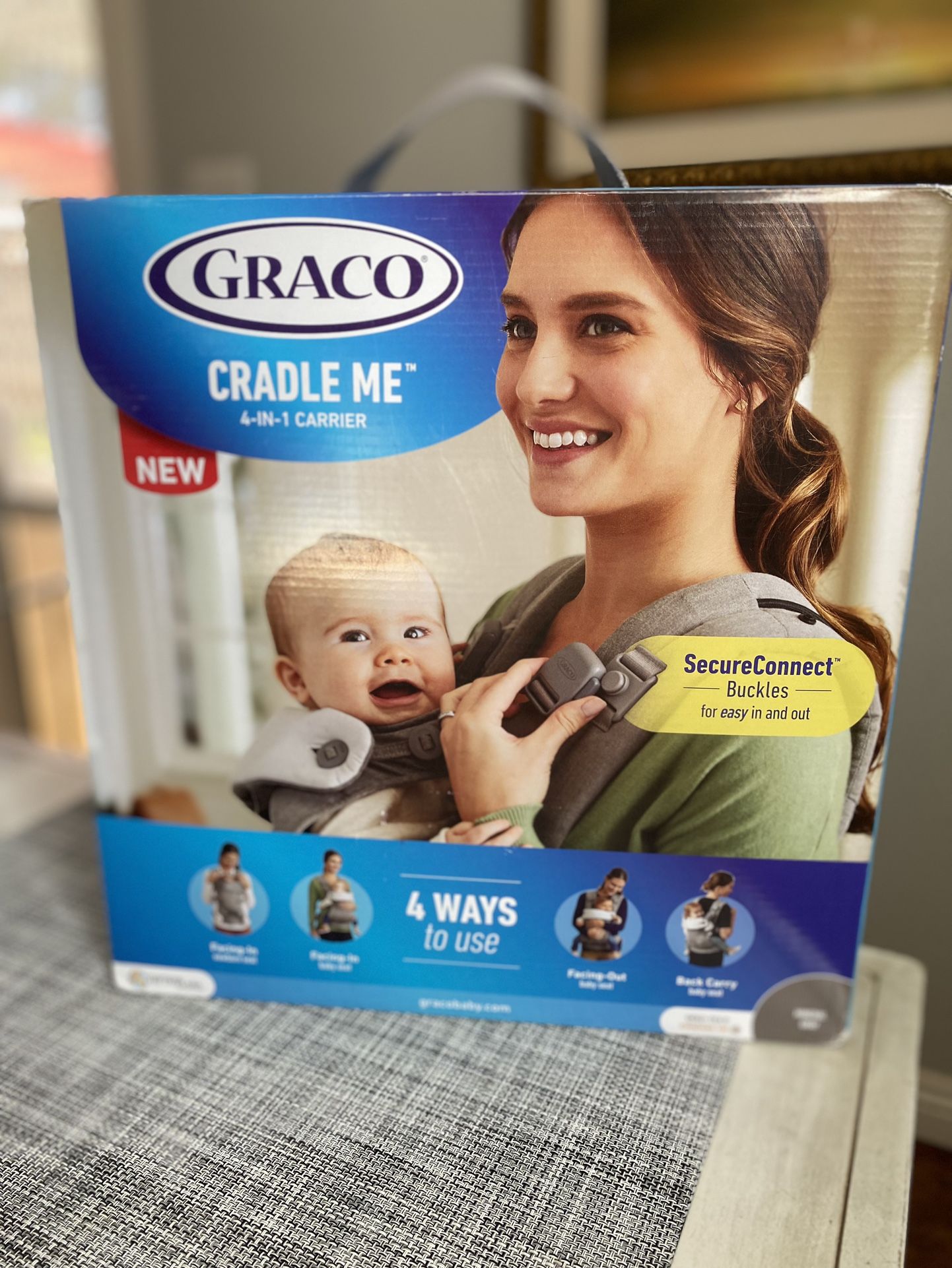 Graco Cradle Me 4 in 1 Baby Carrier | Includes Newborn Mode with No Insert Needed, Mineral Gray