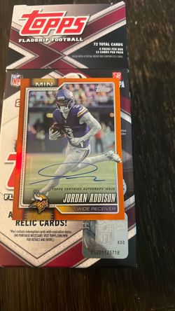Topps Flagship Football Jordan Addison Auto Card 01/25