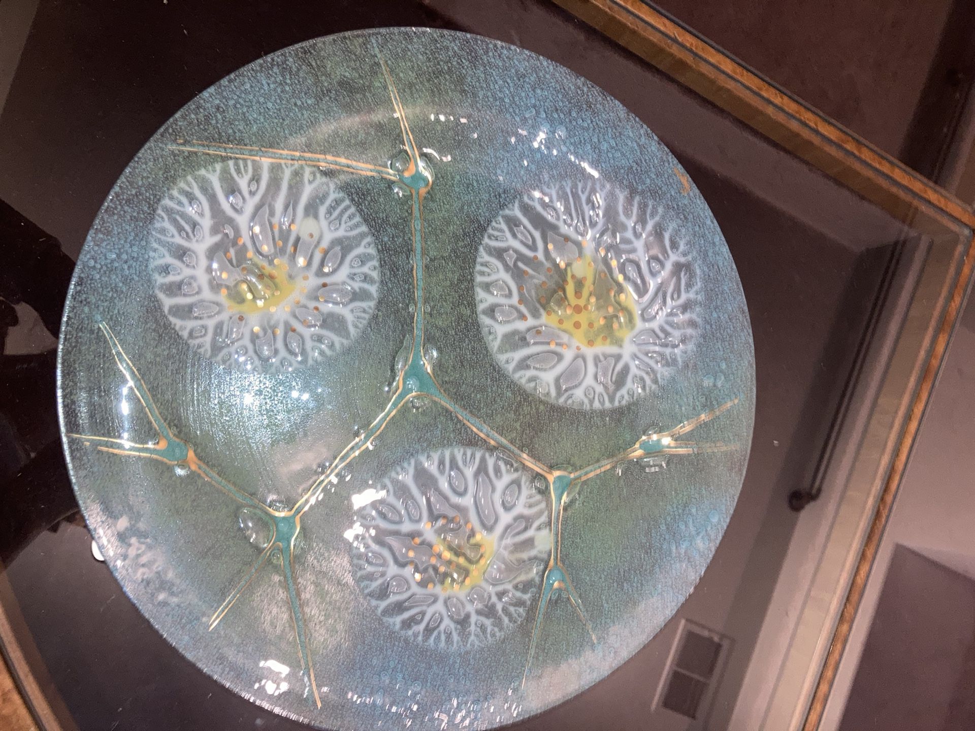 Mint Green Design Glass Plate
