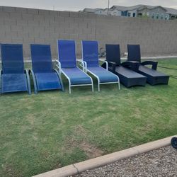 2 Different Pairs Of Outdoor Patio Chaise Lounge Pool Chairs $35-$45 Pair See All Photos 