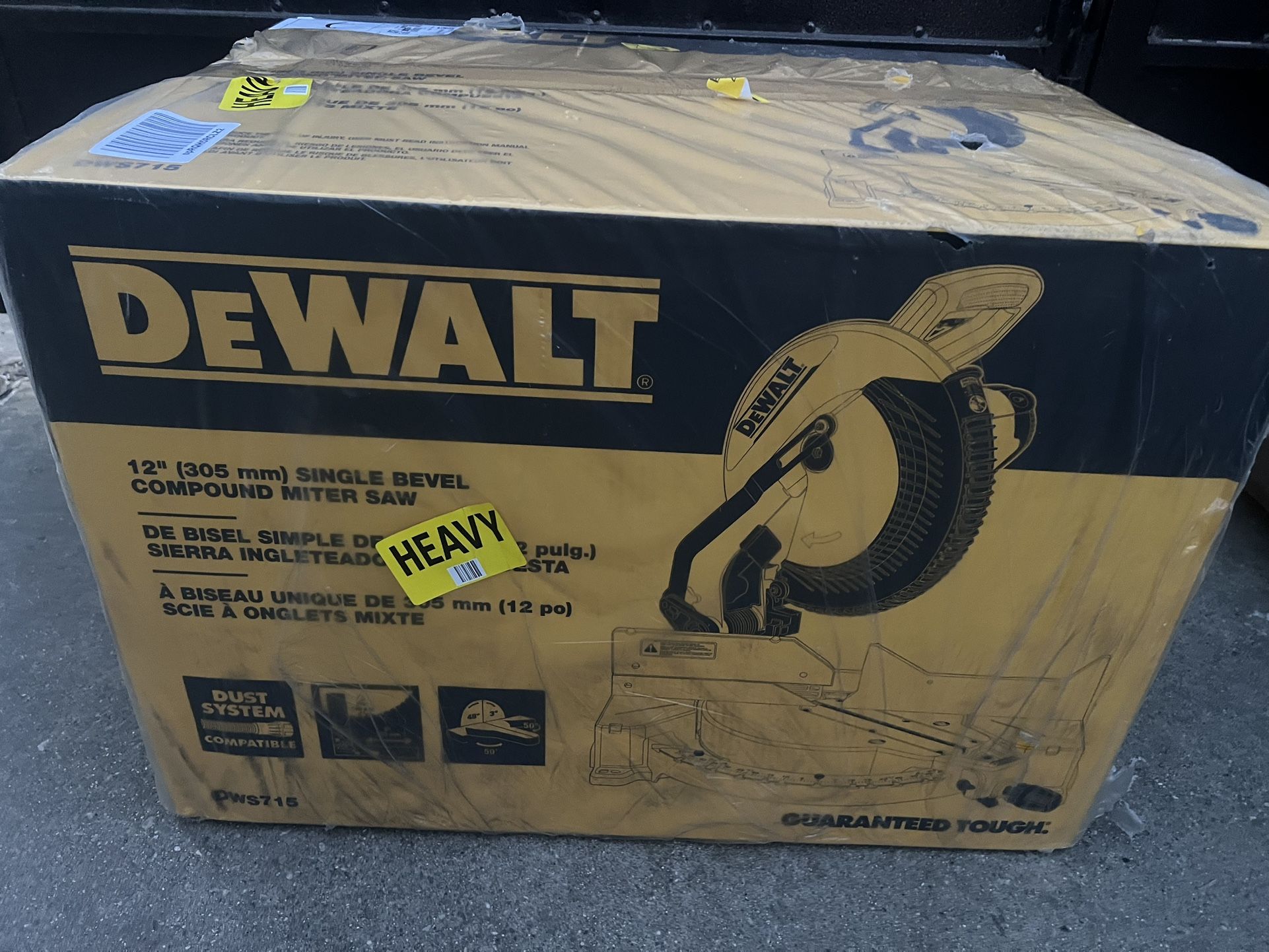 DEWALT 12 Inch Miter Saw, 15 Amp, Single Bevel, Compound (DWS715)