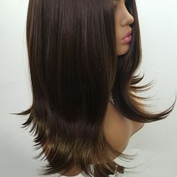 Short Brown Straight Wig