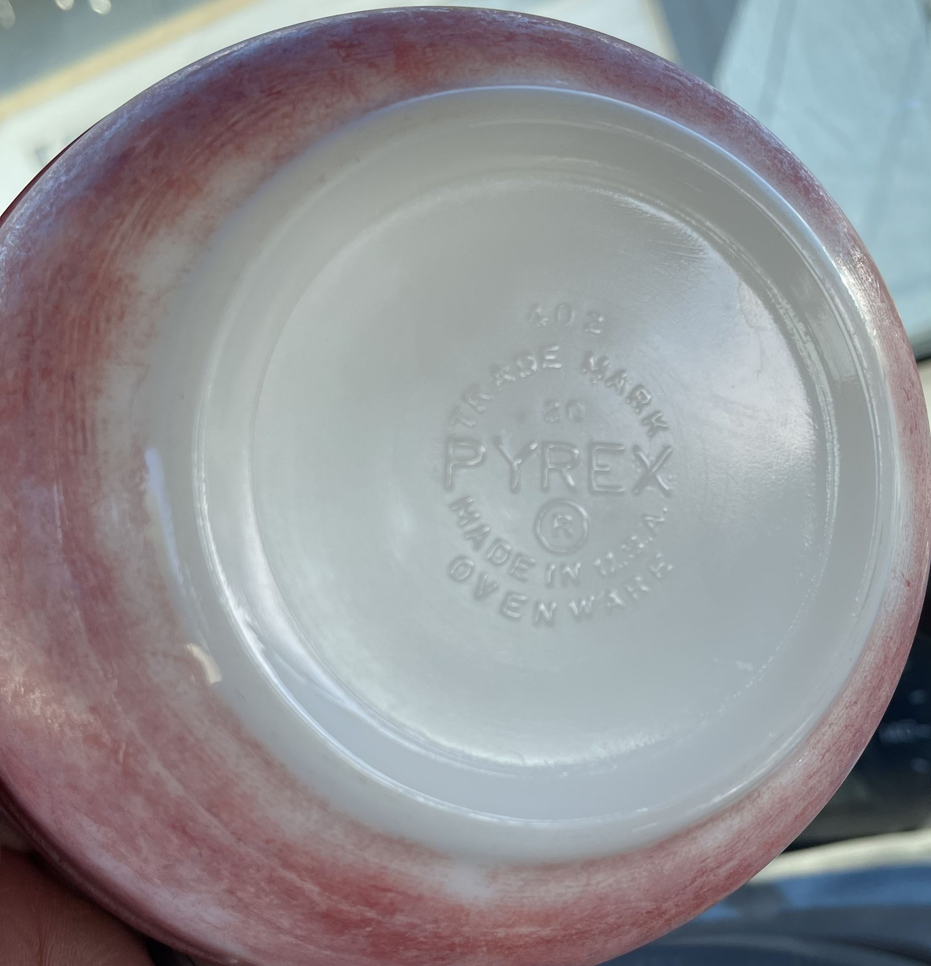 VINTAGE PYREX 402- Aged Red