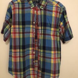 Boys  Size 12 Plaid Shirt By Polo Youth Medium