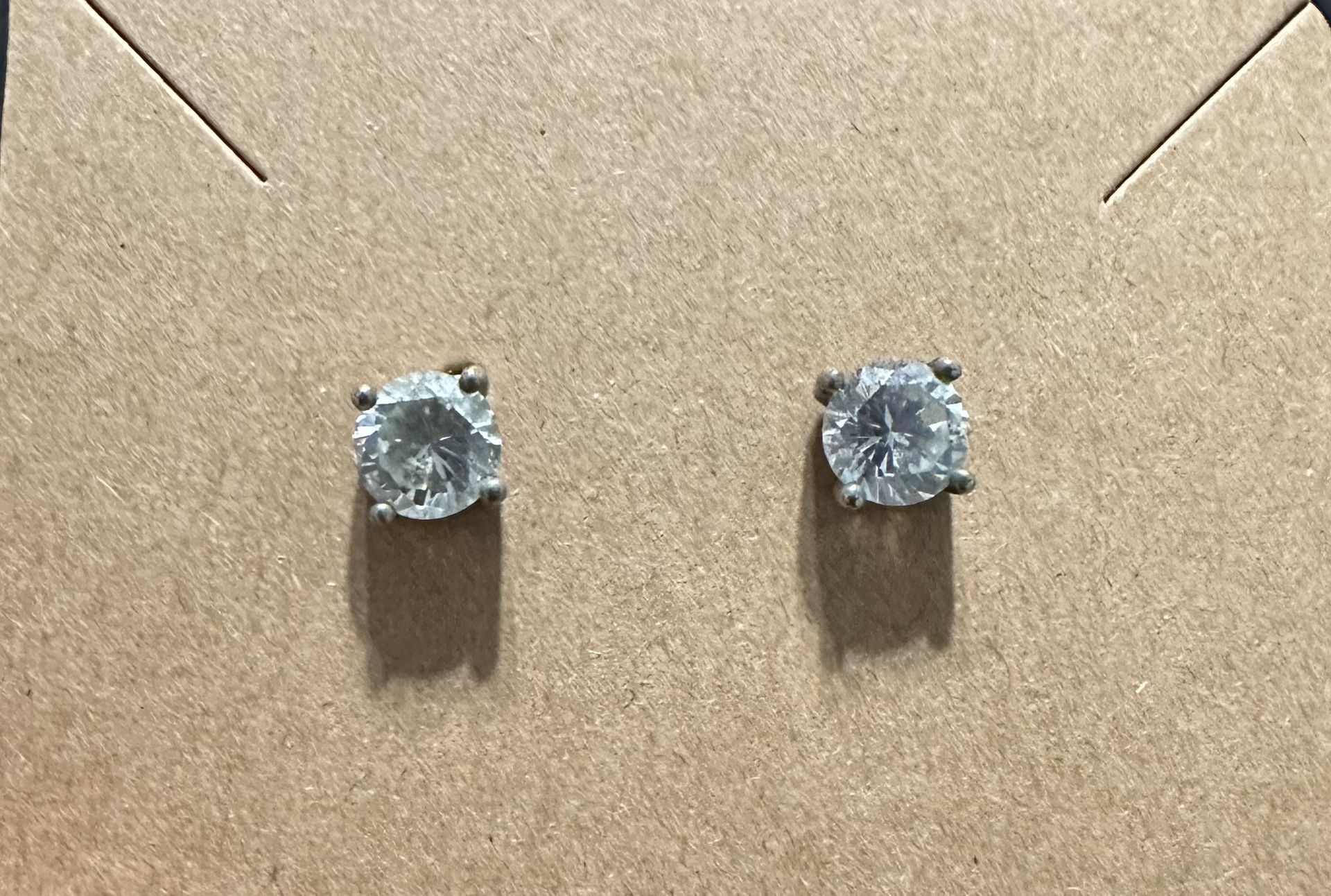 Faux Diamond Earrings Pierced