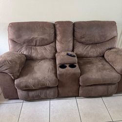 Sofa de cuero reclinable 2 cuerpos