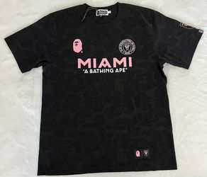 Black x pink inter Miami bape shirt