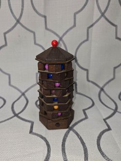 True Genius Chinese Pagoda Wooden Puzzle Brain Teaser 3D Tower Maze Brainteaser