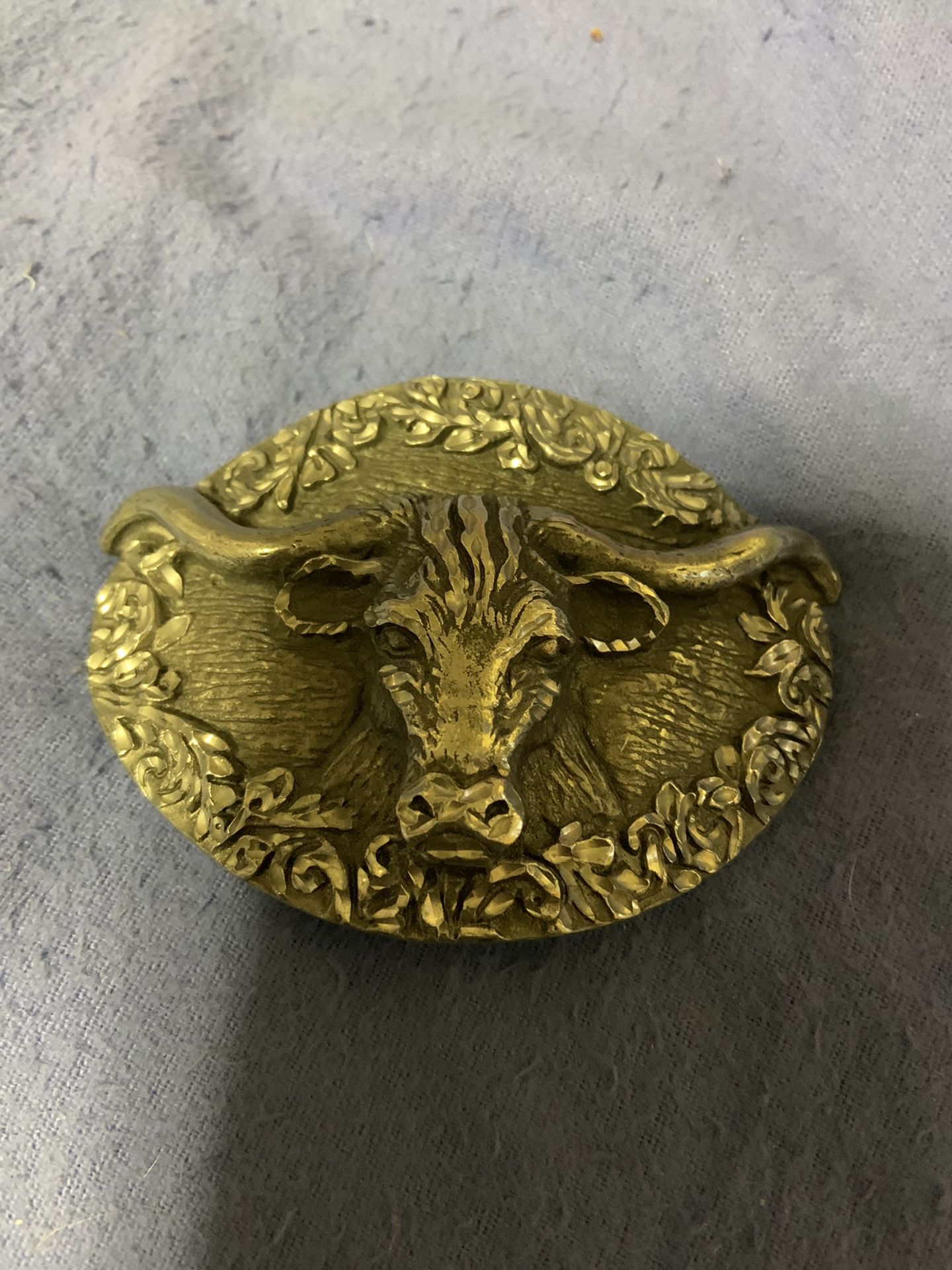 Pewter Cow Steer Belt Buckle