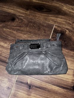 Marc by Marc Jacobs Grey Snakeskin Large Zip-Up Wristlet