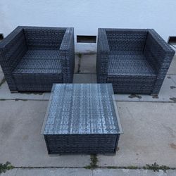 Wicker patio set