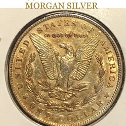 SCARCE DDO 1898 GOLD TONED MORGAN SILVER DOLLAR 