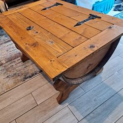 Whiskey Barrel Coffee table. 