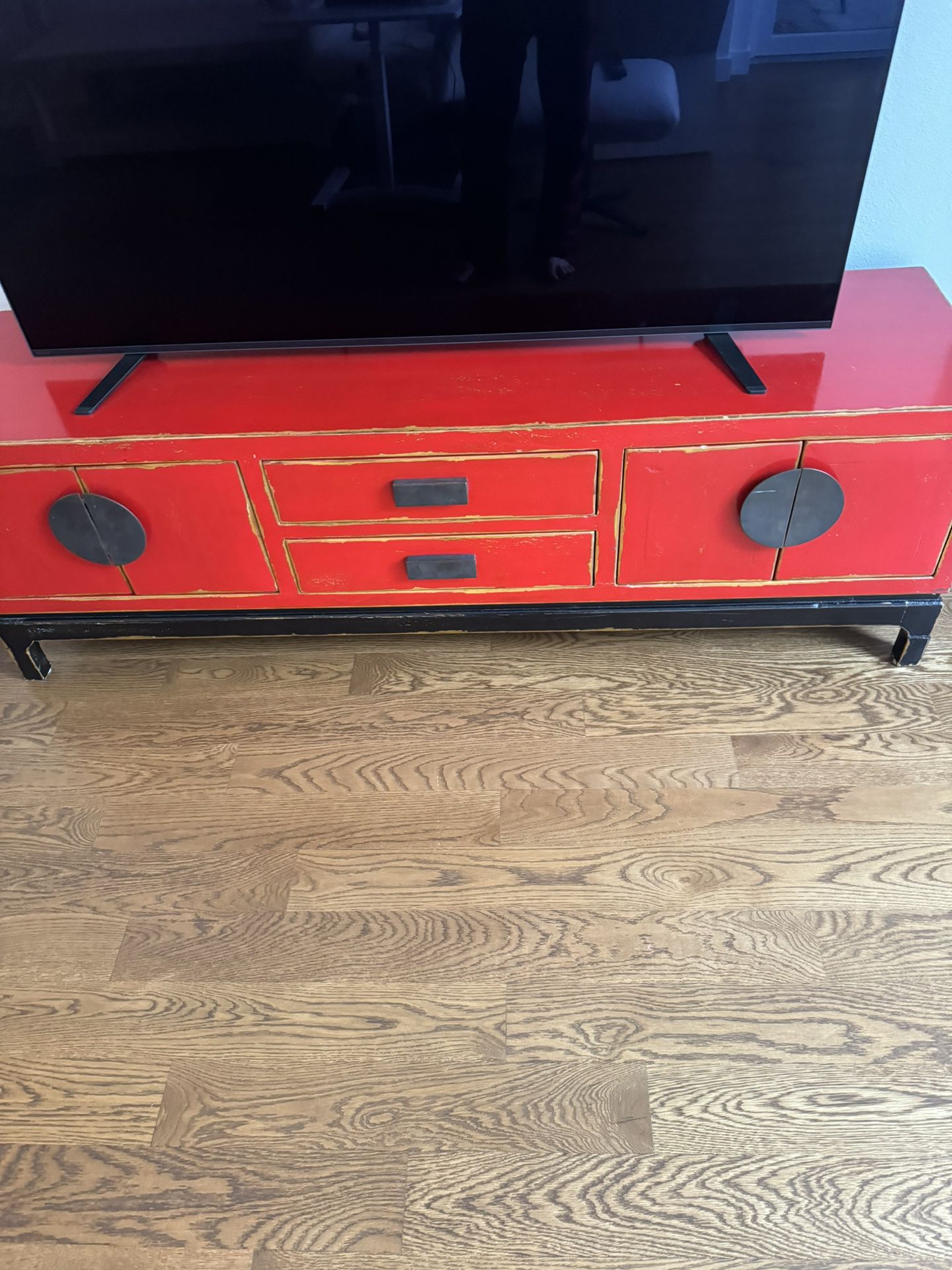 Red  Antique TV Stand 