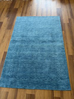Light blue handmade wool gabbeh Rug