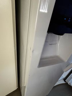 White Samsung refrigerator French doors