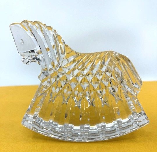 WATERFORD CRYSTAL ROCKING HORSE FIGURINE 5"×4.5"- M07