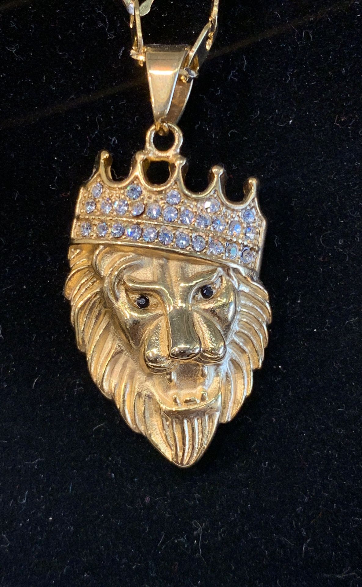 Stainless steel Gucci Chain and Lion Head Charm set