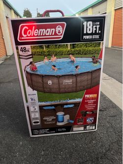 Pool Coleman 18x48in  With filter pump cover y ladder new!!!!