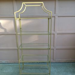 Gold Metal And Glass Shelf