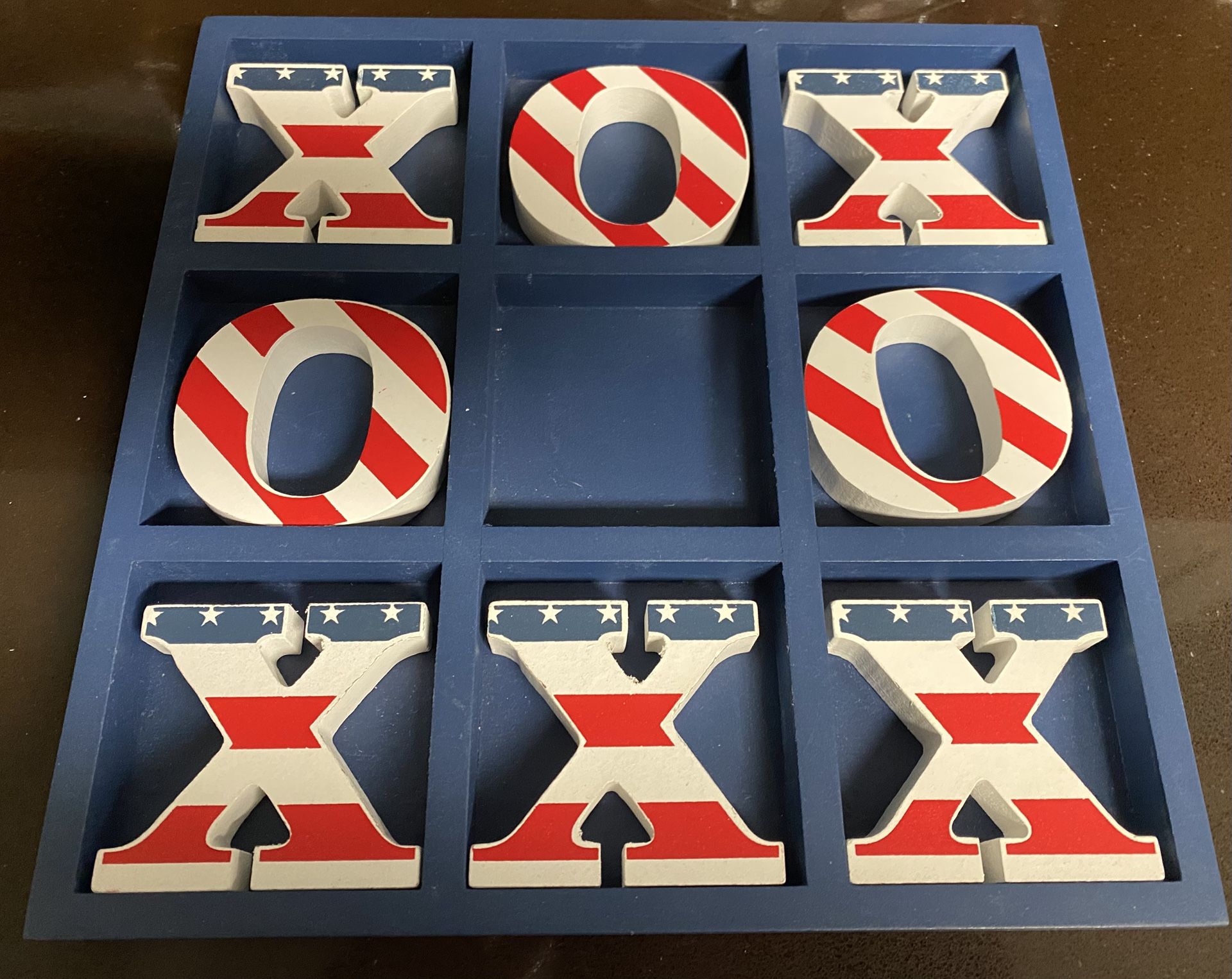 Stars & Stripes Tic Tac Toe Wooden Game
