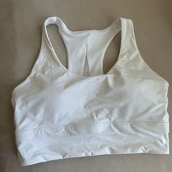 Brand New Women's White Padded Sports Bra Size L