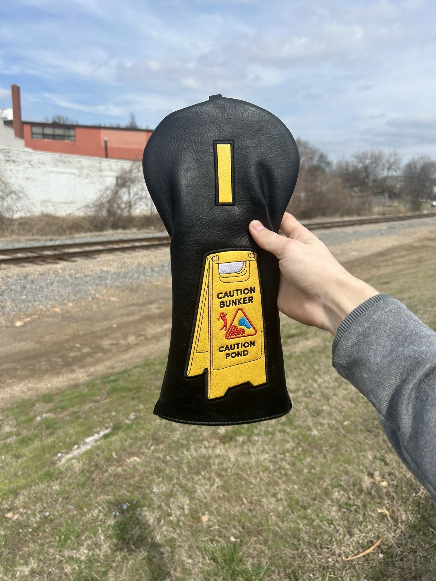 Caution pound driver headcover