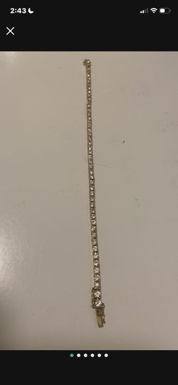 Costume Gold With Lab-Created White Sapphire Tennis Bracelet