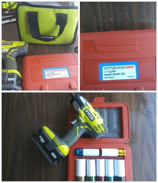 New 1 2 Inch Ryobi Impact Wrench And Lug Nut Socket Set For In New 1 2 Inch Ryobi Impact Wrench And Lug Nut Socket Set