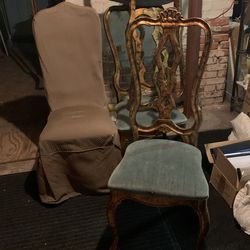 Dining Chairs With Custom Covers.