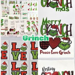130+ Christmas Grinch Waterslide Decals