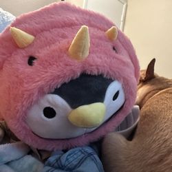 Takashoji 14 Inch Pink Kigurumi Penguin in Triceratops Plushie BRAND NEW