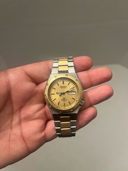 Seiko Watch Men SQ Sports 100 Vintage Silver Gold Stainless St WR Battery Quartz
