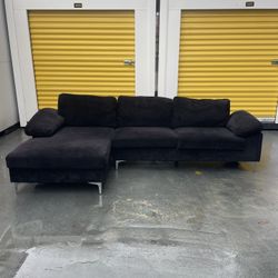 Black Velvet Sofa Couch Free Delivery 