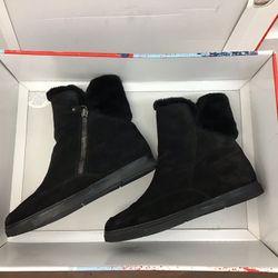 Stuart Weitzman Winter Boots Black Suede In Excellent Condition 