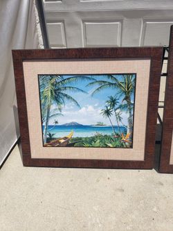 Ocean Theme Art Prints In Wood Frame $40/each
