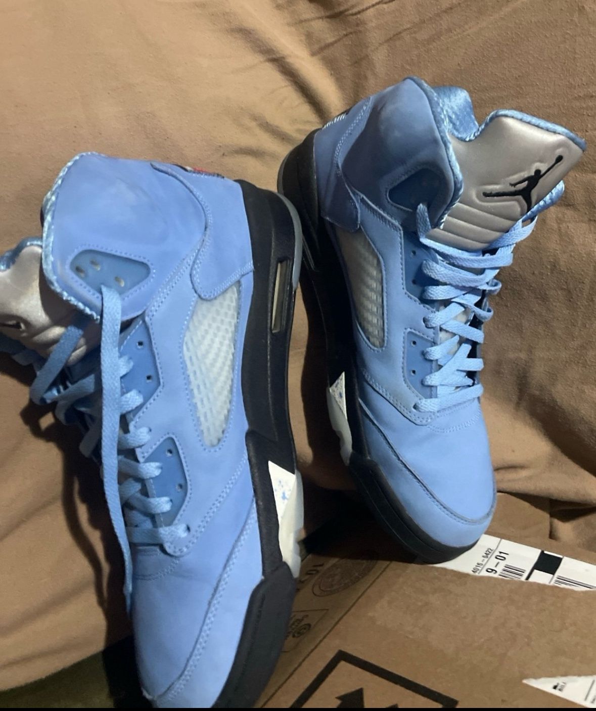 University Blue Air Jordan 5s