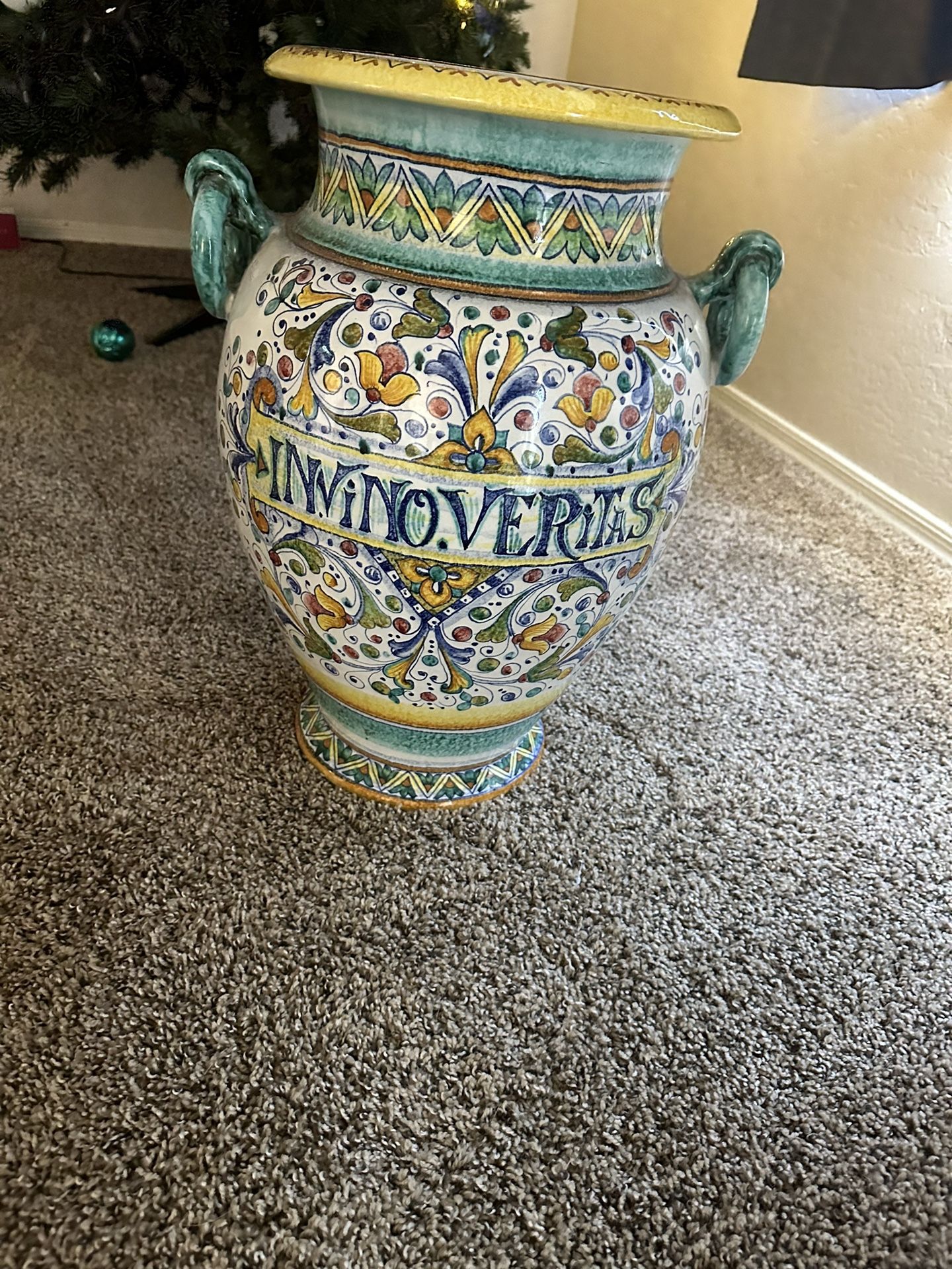 Authentic Invinoveritas Vase From Italy