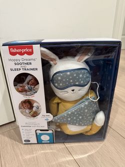 Fisher-Price Little People Toddler Toy Hoppy Dreams Soother & Sleep Trainer Plush Sound Machine with Music & Lights for Kids Ages 18+ Months