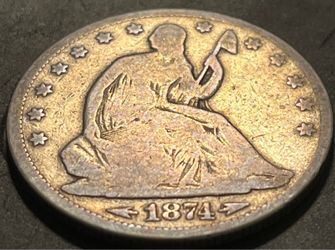 1874 seated Liberty half dollar with arrows