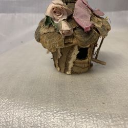 Bark Birdhouse tree ornament Hand crafted Very Light Vintage hanging birdhouse 