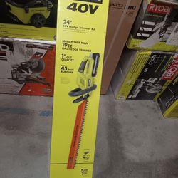 RYOBI 40V HEDGE TRIMMER  WITH BATTERY 2.0AH AND CHARGER 