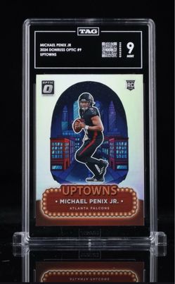 Michael Penix Jr 2024 Donruss Optic Uptowns RC TAG 9