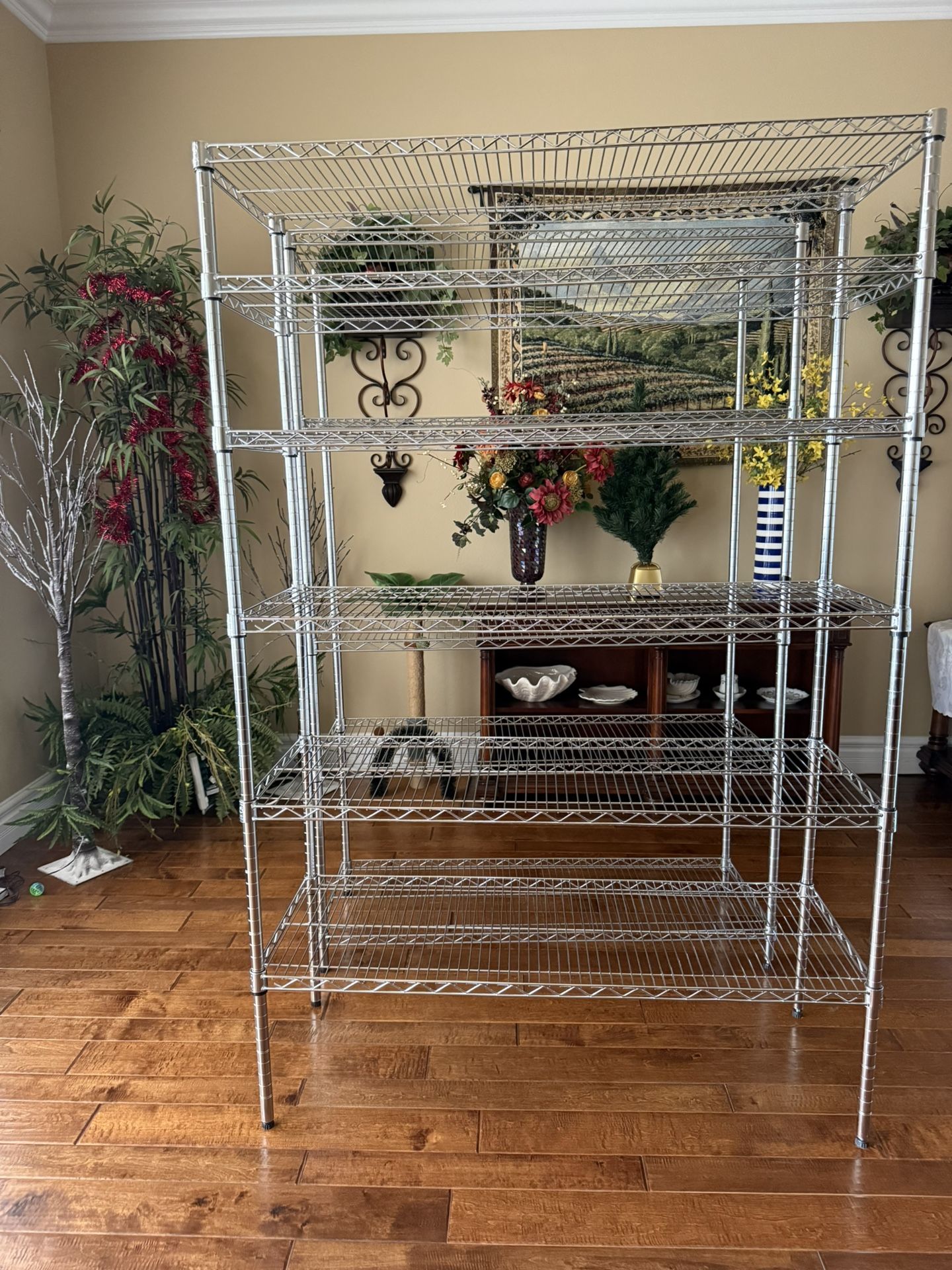 Two Metal Wire Shelving Units