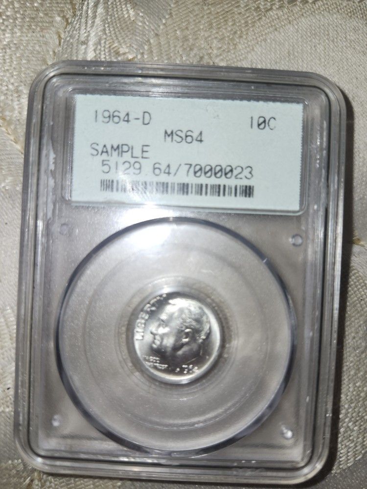 1964-d ms64 sample 5128 64/(contact info removed) dime proof