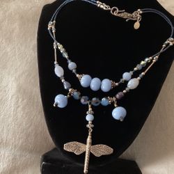 Double Stranded Sterling & Genuine Stones…topaz,sapphire,Crystals,blue Pearls …ALL QUALITY