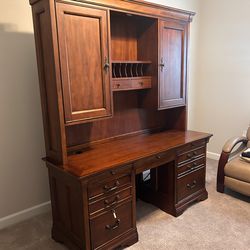 Solid wood hutch and credenza