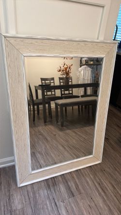 Mirror, white, rusted , large