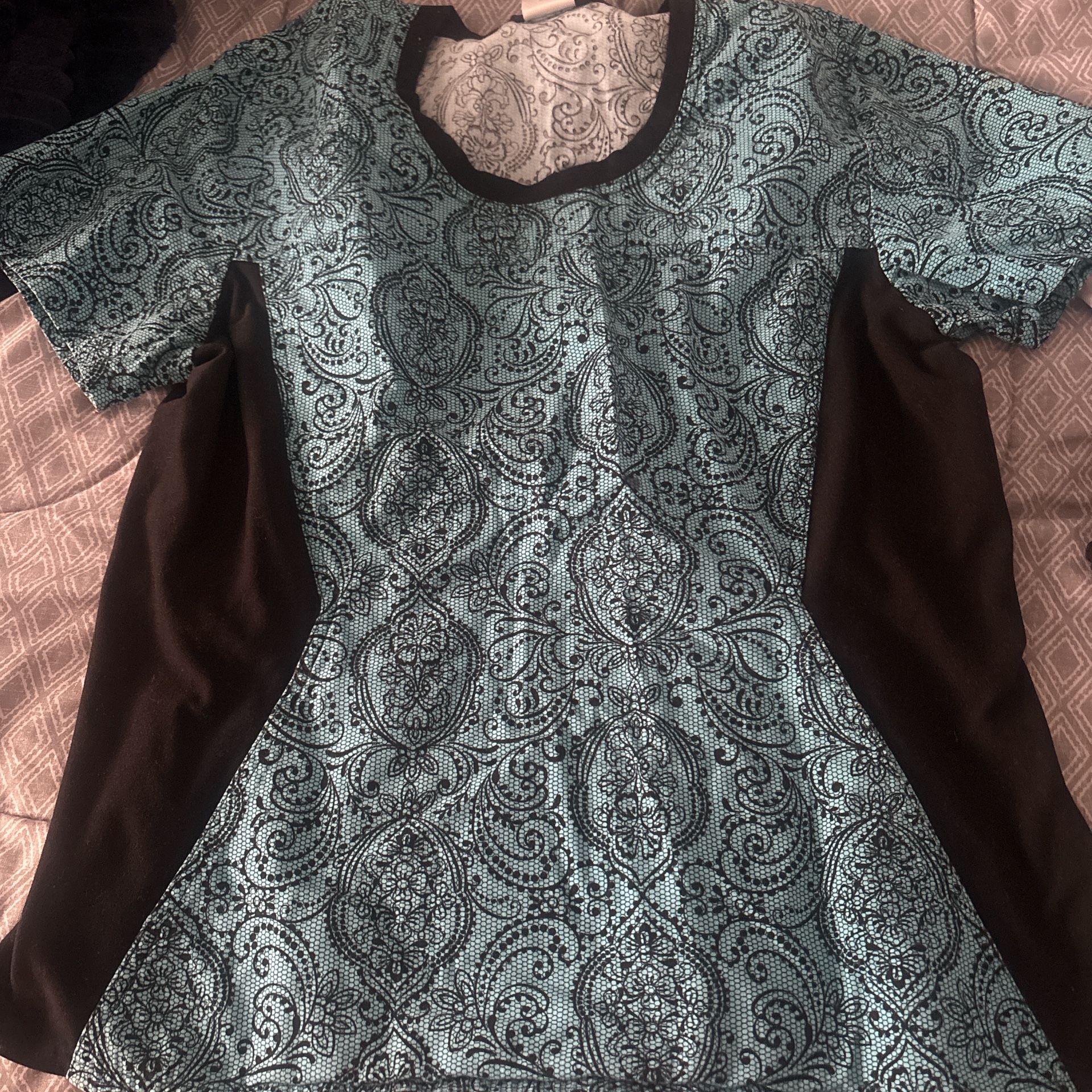 Blue and black scrubs
